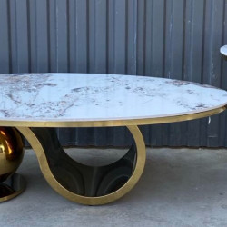 Комплект журнальных столов Elt- T-31 золото + керамика  