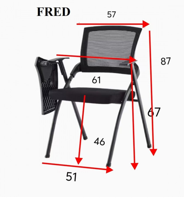 Офисный стул с надставкой INI- FRED черный 