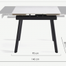 Стол раскладной CRV-Hugo, Pure white ceramic top black base, 90 см, белый