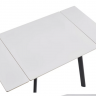 Стол раскладной CRV-Hugo, Pure white ceramic top black base, 90 см, белый