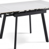 Стол раскладной CRV-Hugo, Pure white ceramic top black base, 90 см, белый
