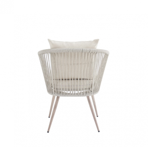 Стул садовый VTR- ODС-10 (Лукка) айвори + белый дуб