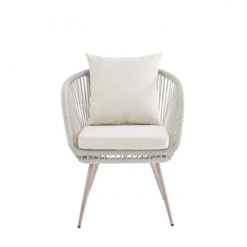 Стул садовый VTR- ODС-10 (Лукка) айвори + белый дуб