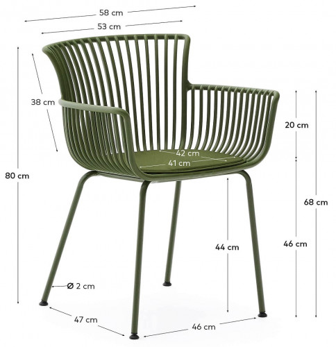 Стул обеденный Kave Home SURPIKA CC5196PL06 (зеленый)