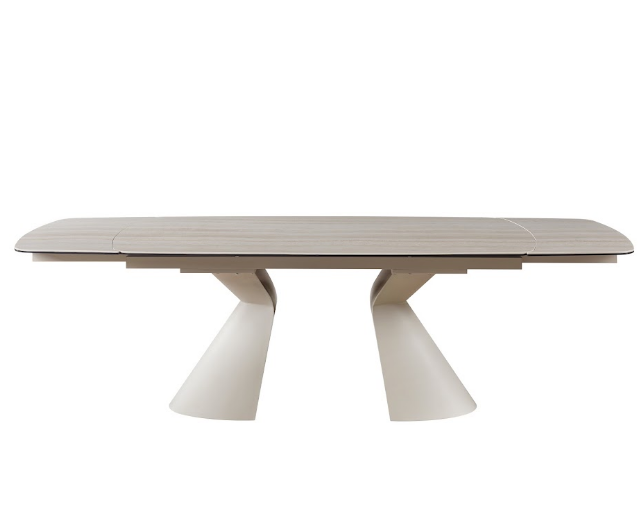 Стіл керамічний розкладний VTR- TML-1360 Камеліо (онікс ваніль + кремовий)  180-260*100*76