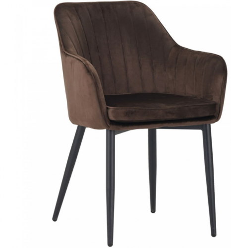 Кресло обеденное модерн MFF- Paula вельвет коричневый