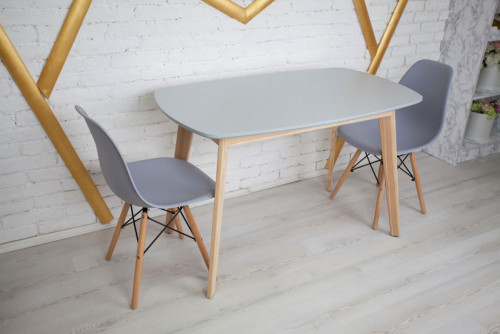 Кухонный комплект Ont- Винцензо 120 серый стол + 2 Стула Classic (Осако)