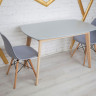 Кухонный комплект Ont- Винцензо 120 серый стол + 2 Стула Classic (Осако)