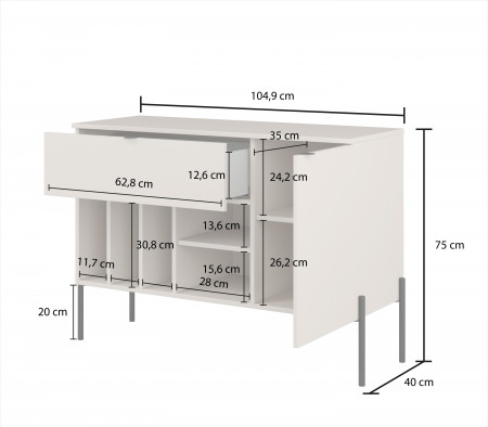 Комод на 1 дверь и 1 ящик Helvetia ORE 24LGOG45 (дуб Линдберга)