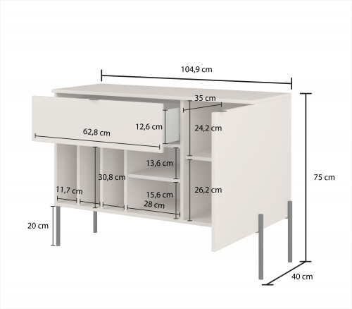 Комод на 1 дверь и 1 ящик Helvetia ORE 24LGOG45 (дуб Линдберга)