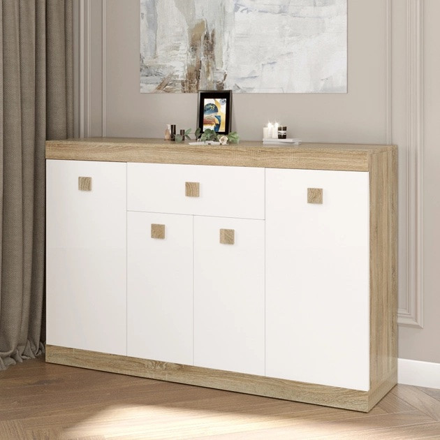 Большой комод EVR- Соната-7 дуб Сонома + фасад белый
