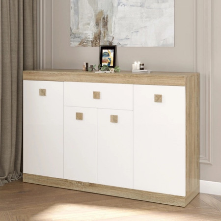 Большой комод EVR- Соната-7 дуб Сонома + фасад белый