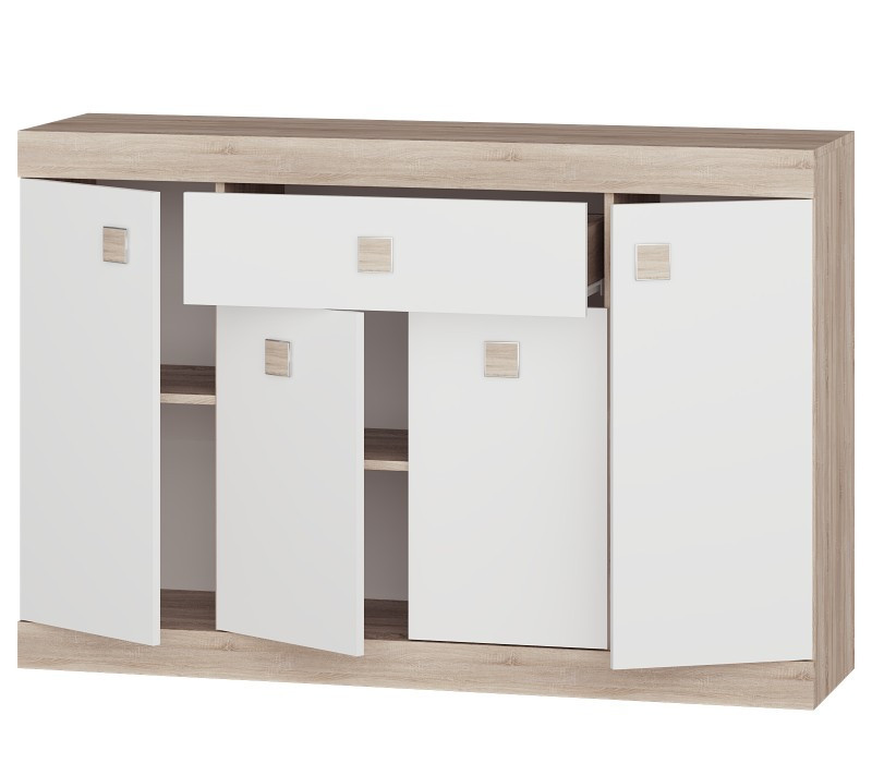 Большой комод EVR- Соната-7 дуб Сонома + фасад белый