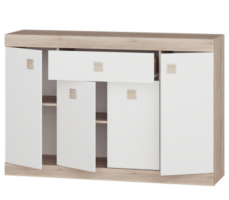 Большой комод EVR- Соната-7 дуб Сонома + фасад белый