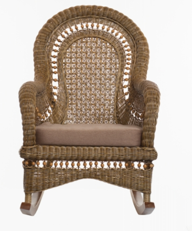 Кресло-качалка с приставным столиком CRU- Виктория светло-коричневый