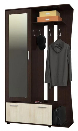 Прихожая(модульная) EVR- Бриз-7 венге темный + дуб молочный