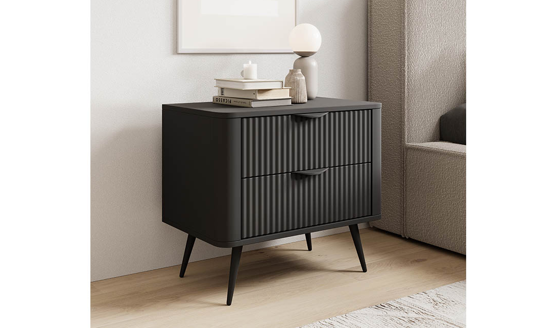 Прикроватная тумба TOP- Лагуна (Lante) 2ш Черный