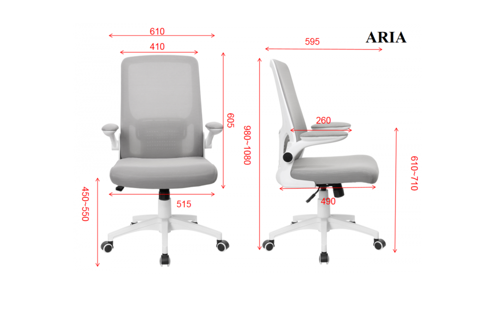 Компьютерное кресло поворотное INI- ARIA розовый/белый