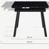 Стол раcкладной CRV-Hugo, Charcoal black ceramic top black base,90 см, черный