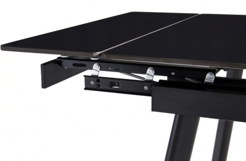 Стол раcкладной CRV-Hugo, Charcoal black ceramic top black base,90 см, черный