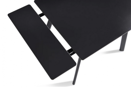 Стол раcкладной CRV-Hugo, Charcoal black ceramic top black base,90 см, черный