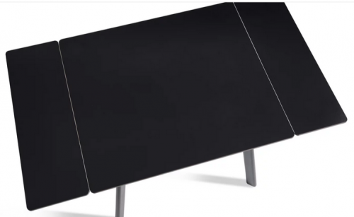 Стол раcкладной CRV-Hugo, Charcoal black ceramic top black base,90 см, черный
