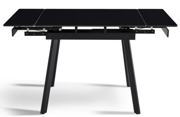 Стол раcкладной CRV-Hugo, Charcoal black ceramic top black base,90 см, черный