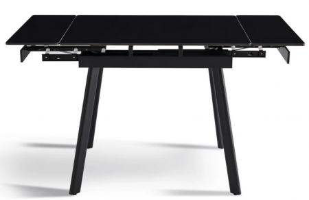 Стол раcкладной CRV-Hugo, Charcoal black ceramic top black base,90 см, черный