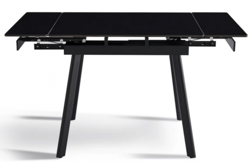 Стол раcкладной CRV-Hugo, Charcoal black ceramic top black base,90 см, черный