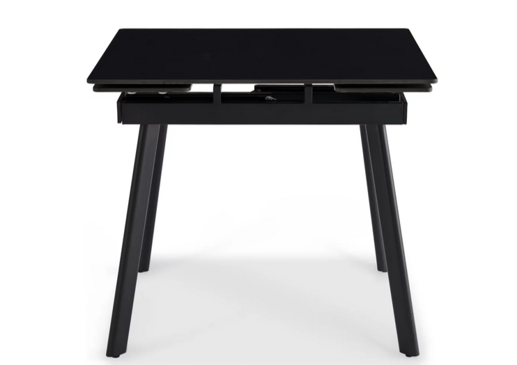 Стол раcкладной CRV-Hugo, Charcoal black ceramic top black base,90 см, черный