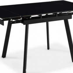 Стол раcкладной CRV-Hugo, Charcoal black ceramic top black base,90 см, черный