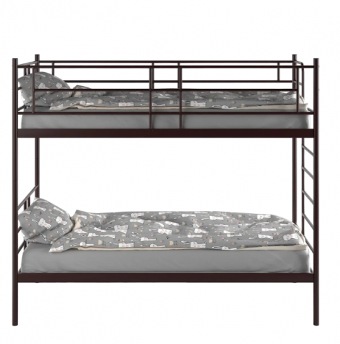 Кровать двухъярусная металлическая MGP- Зоя лестница сбоку