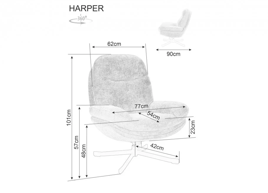 Кресло вращающееся SIGNAL Harper черный/ черный  