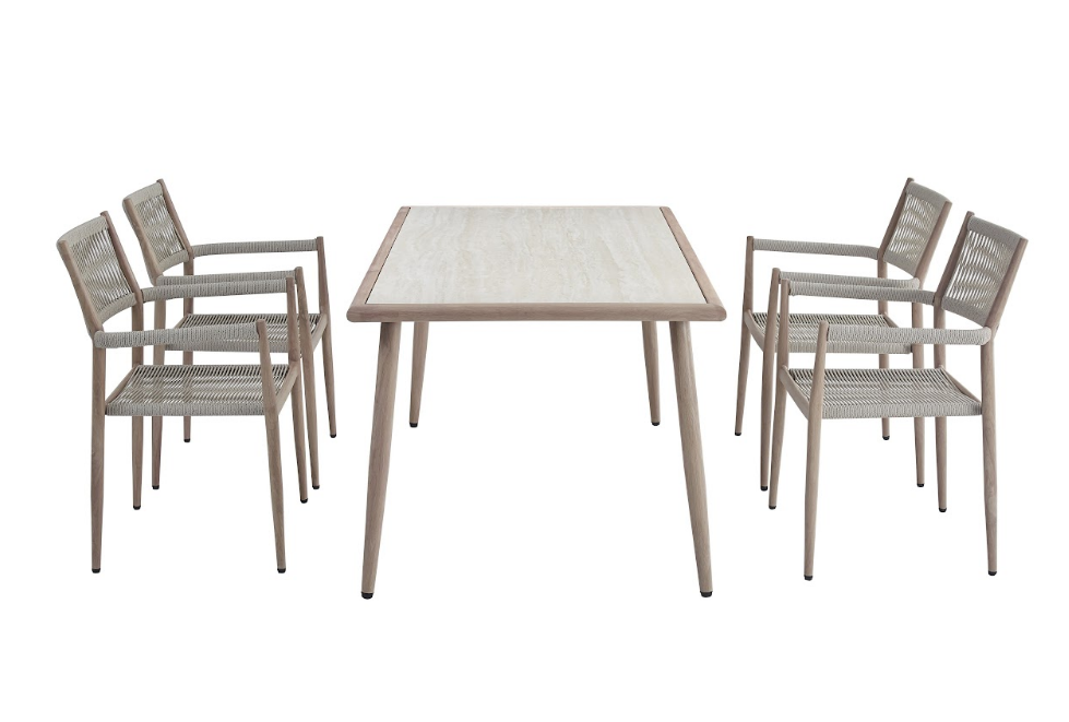 Стул садовый VTR- ODС-15 (Этна) айвори + белый дуб 