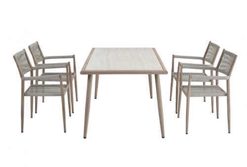 Стул садовый VTR- ODС-15 (Этна) айвори + белый дуб 