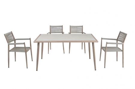 Стул садовый VTR- ODС-15 (Этна) айвори + белый дуб 