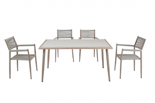 Стул садовый VTR- ODС-15 (Этна) айвори + белый дуб 