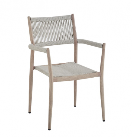 Стул садовый VTR- ODС-15 (Этна) айвори + белый дуб 