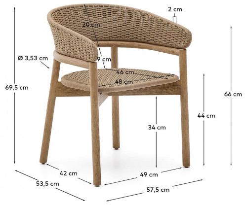 Стул уличный Kave Home ARINELLA C00077RO12 (бежевый)