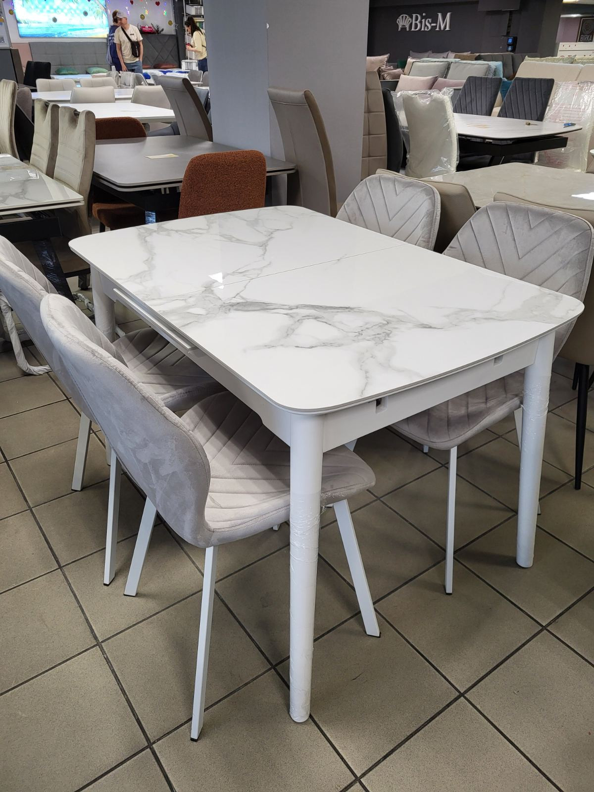 Стол обеденный модерн VTR- TM-76 вайт клауд + белый