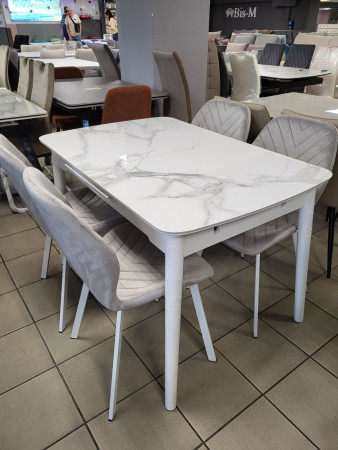 Стол обеденный модерн VTR- TM-76 вайт клауд + белый