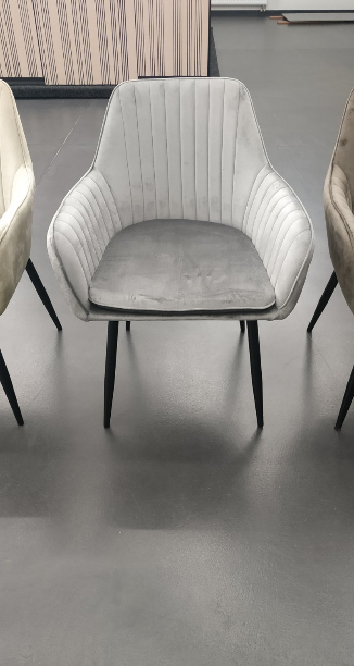 Кресло обеденное модерн MFF- Paula-C вельвет серый