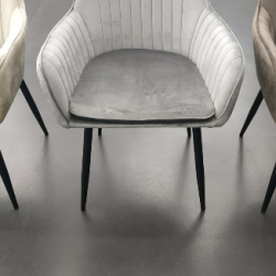 Кресло обеденное модерн MFF- Paula-C вельвет серый