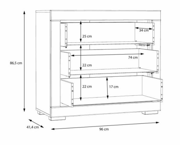 Комод PL- Forte SNOW SNWK23