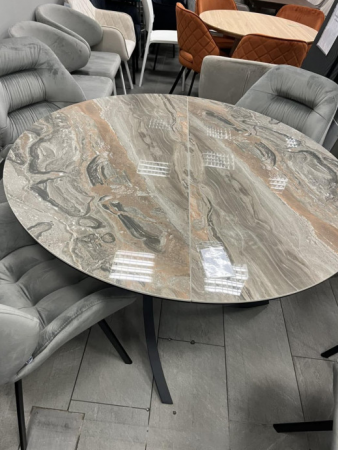 Стол круглый обеденный Super Premium Ceramic EVRO- Caezar Venice Brown T-7479