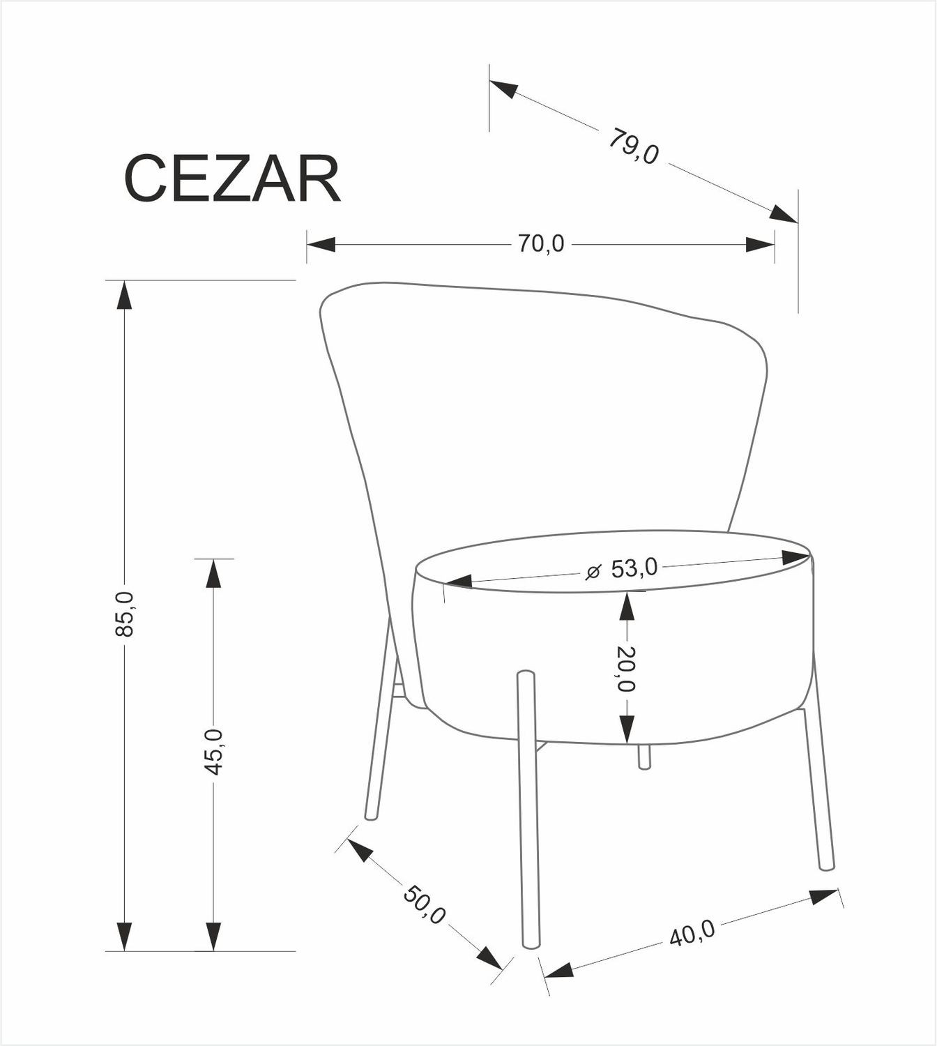 Кресло мягкое HALMAR CEZAR (бежевый)