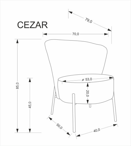 Кресло мягкое HALMAR CEZAR (бежевый)