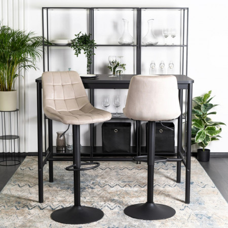 Барный стул MEBEL ELITE Arcos (велюр бежевый, черная опора)