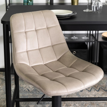 Барный стул MEBEL ELITE Arcos (велюр бежевый, черная опора)