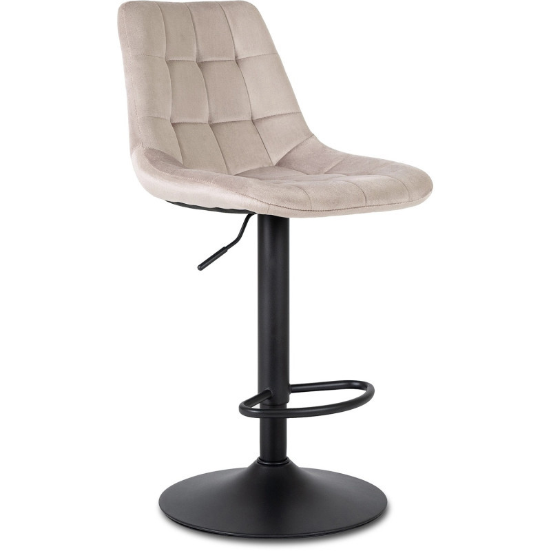 Барный стул MEBEL ELITE Arcos (велюр бежевый, черная опора)